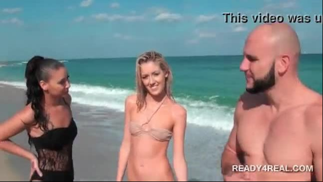 Blonde teen in swim suit riding the sex bus for paid hard sex